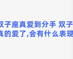 双子座真爱到分手 双子座真的爱了,会有什么表现？